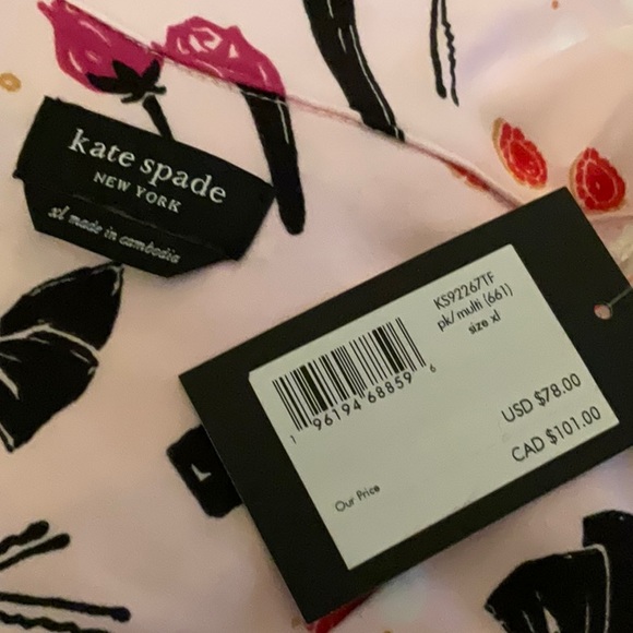 Kate spade pink makeup floral long sleeve pajama set - Picture 3 of 5